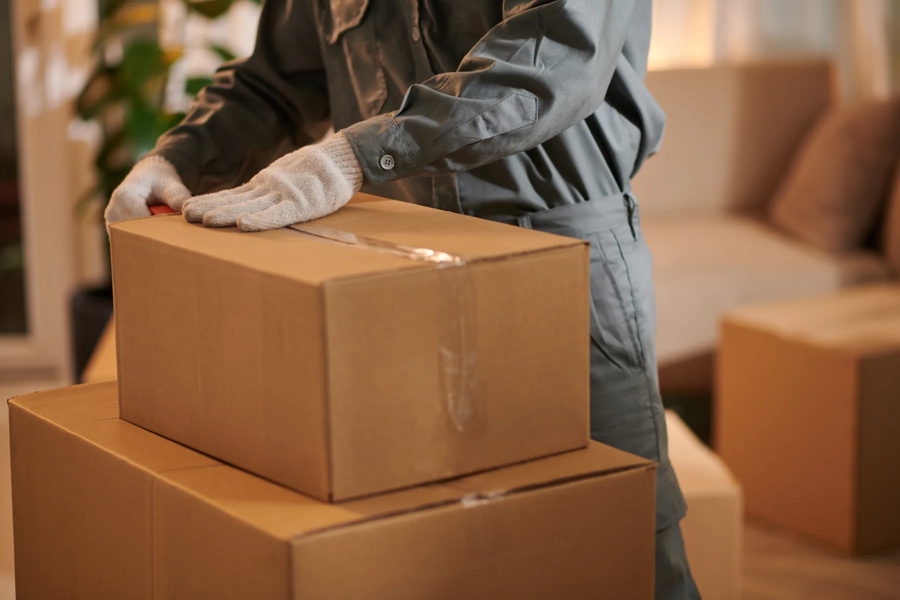Moving supplies and a carefully packed box